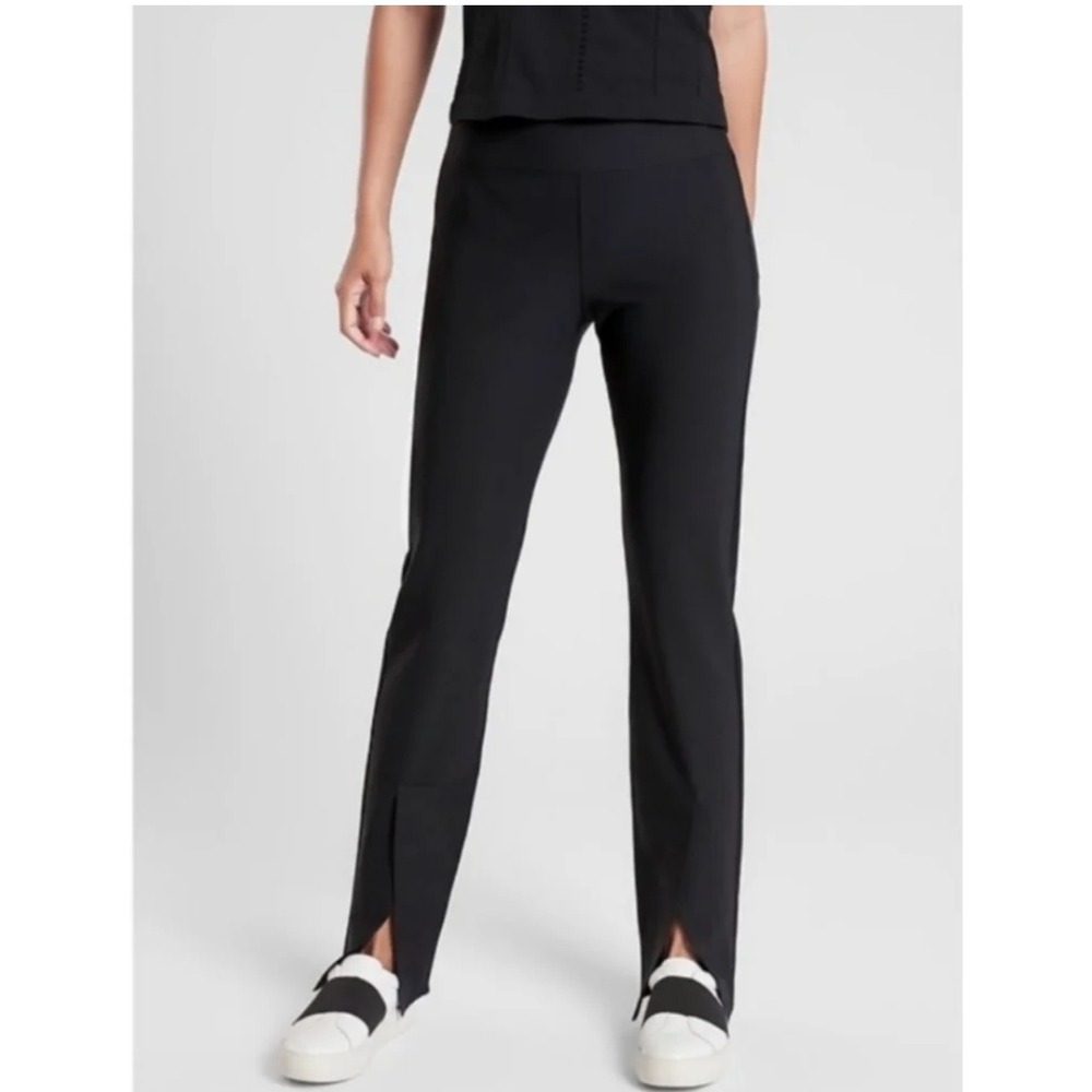 NWT Athleta Interstellar Slimming Tight 10 Black High Rise Split Hem Pant Yoga